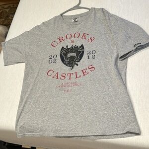 Crooks & Castles Tee. Gray, XL, Nice Condition.